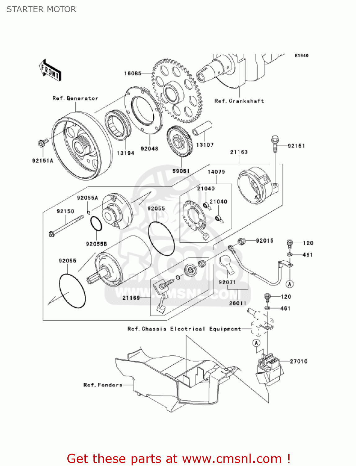 STARTER MOTOR ZX900F2 NINJA ZX9R 2003 USA CALIFORNIA CANADA