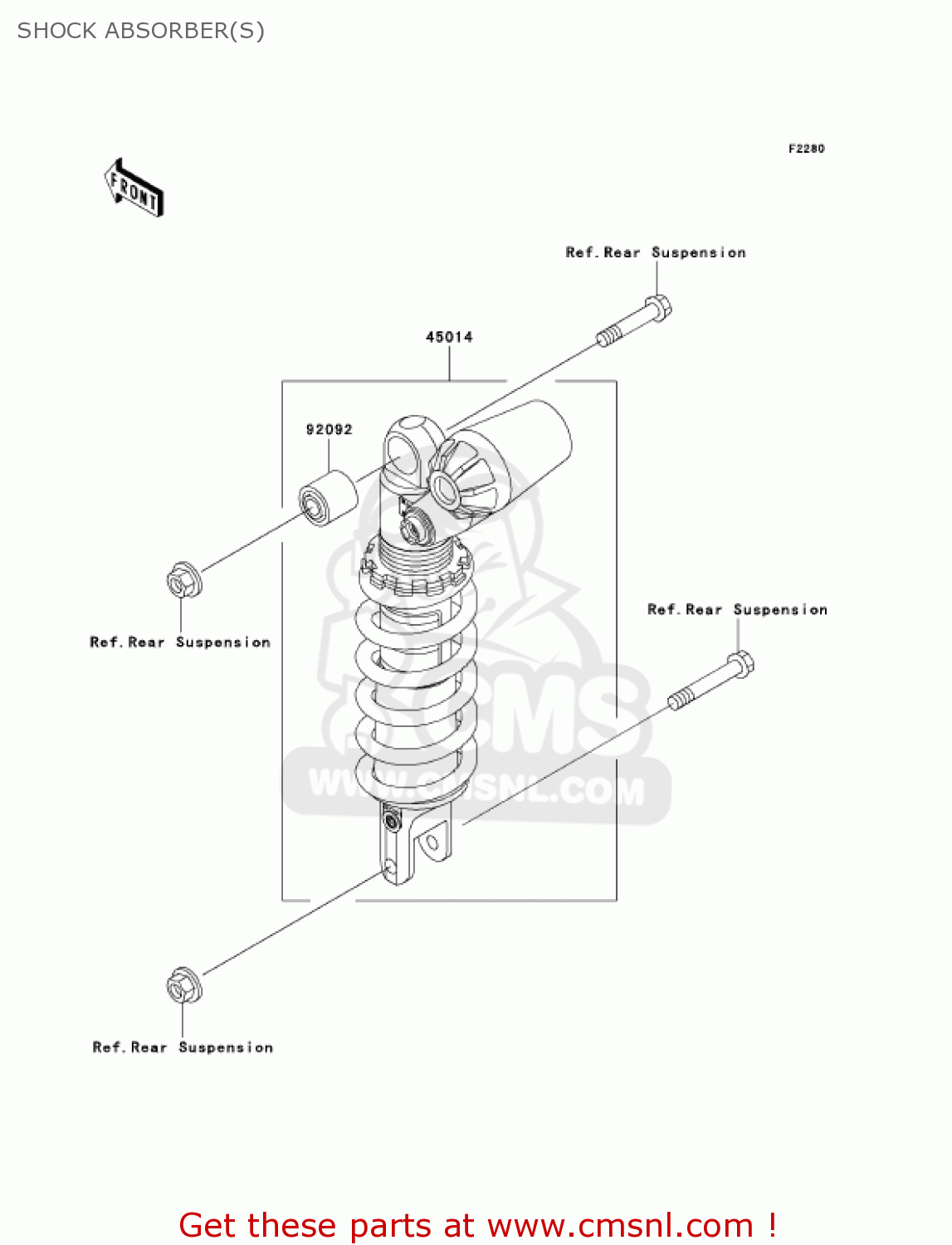 SHOCK ABSORBER(S) ZX900F2 NINJA ZX9R 2003 USA CALIFORNIA CANADA