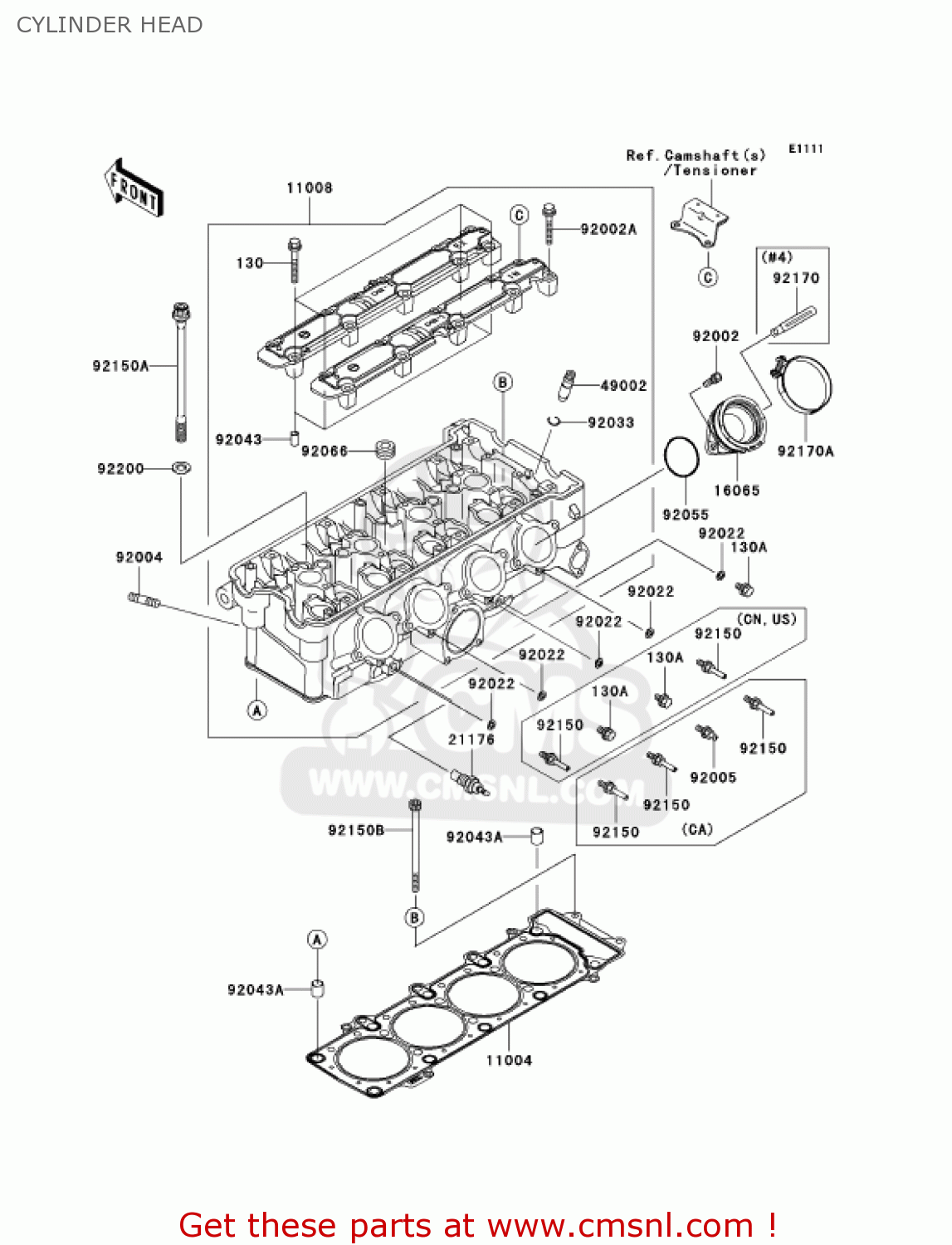 CYLINDER HEAD ZX900F2 NINJA ZX9R 2003 USA CALIFORNIA CANADA