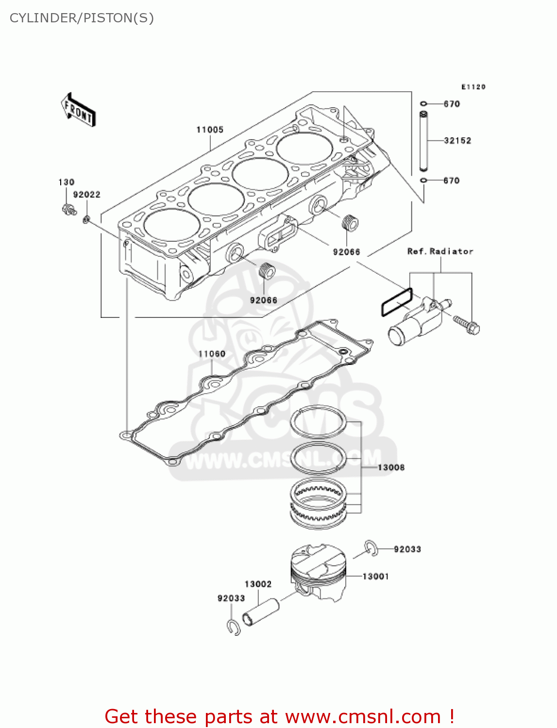 CYLINDER/PISTON(S) ZX900F2 NINJA ZX9R 2003 USA CALIFORNIA CANADA