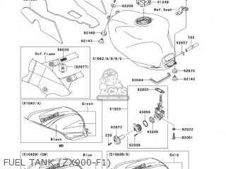 FUEL TANK (ZX900-F1) - ZX900F2 NINJA ZX9R 2003 USA CALIFORNIA CANADA