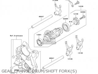 GEAR CHANGE DRUM/SHIFT FORK(S) - ZX900F2 NINJA ZX9R 2003 USA CALIFORNIA CANADA