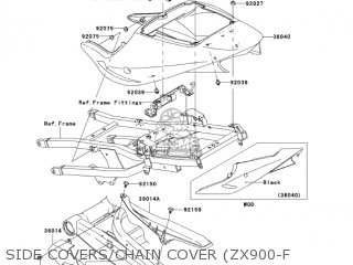 SIDE COVERS/CHAIN COVER (ZX900-F - ZX900F2 NINJA ZX9R 2003 USA CALIFORNIA CANADA