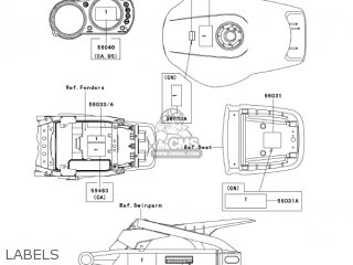 LABELS - ZX900F2 NINJA ZX9R 2003 USA CALIFORNIA CANADA