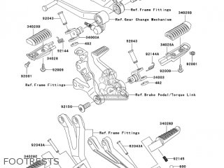 FOOTRESTS - ZX900F2 NINJA ZX9R 2003 USA CALIFORNIA CANADA