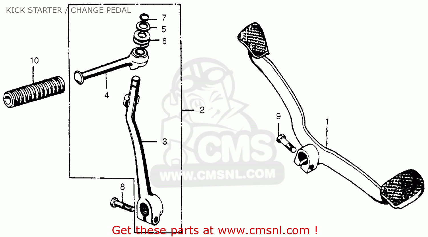PEDAL, STARTER for Z50A MINI TRAIL K2 1970 1971 USA order at CMSNL