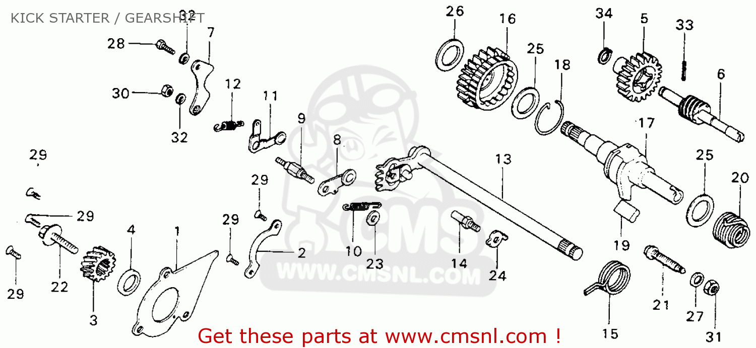 NUT,HEX. for XL250 MOTOSPORT 1976 USA - order at CMSNL