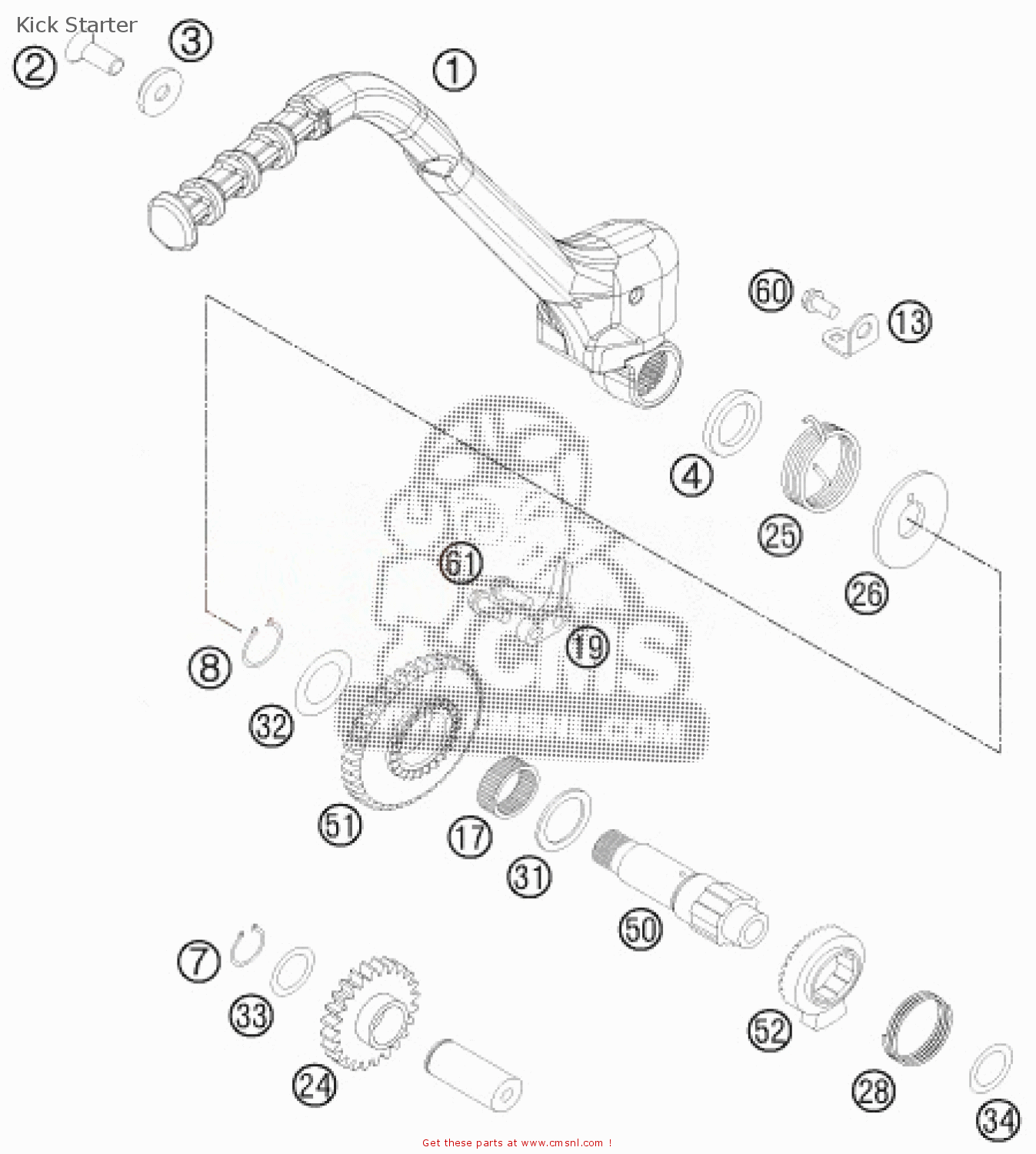 KTM 250 XC-W USA 2014 Kick Starter - buy original Kick Starter spares ...
