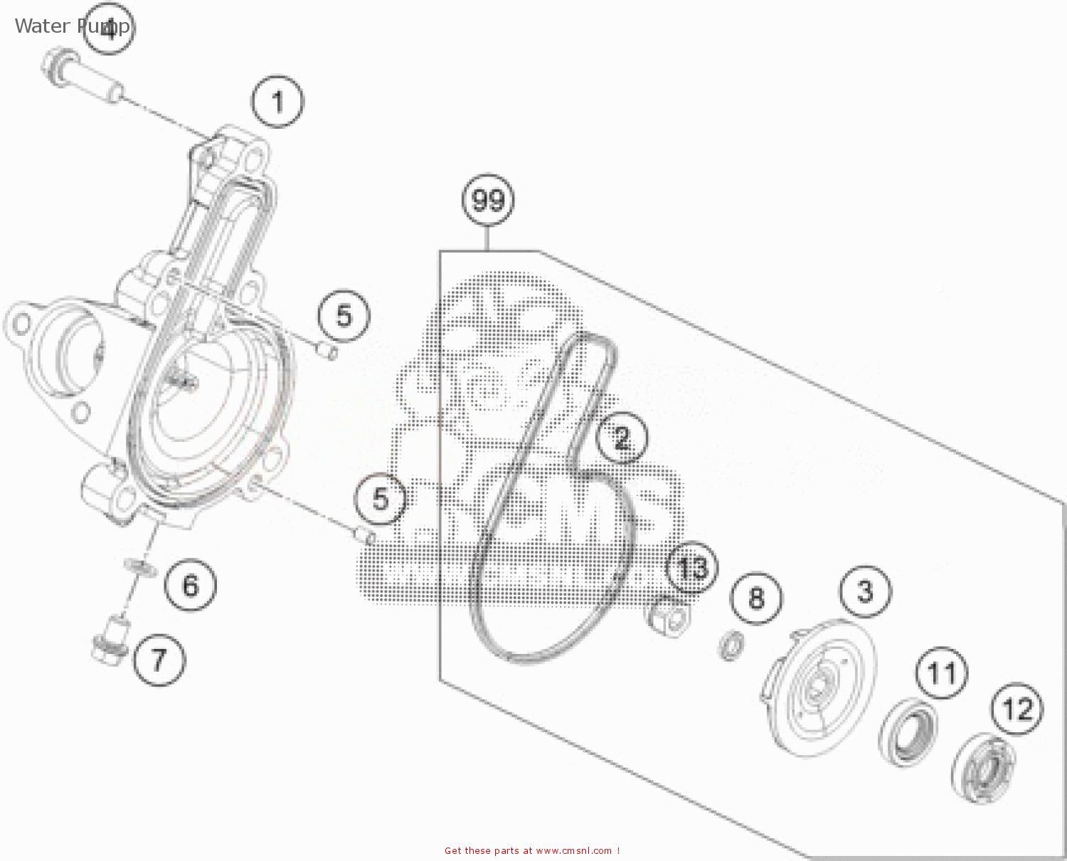 KTM 390 Duke, white - B.D. Japan 2017 Water Pump - buy original Water ...