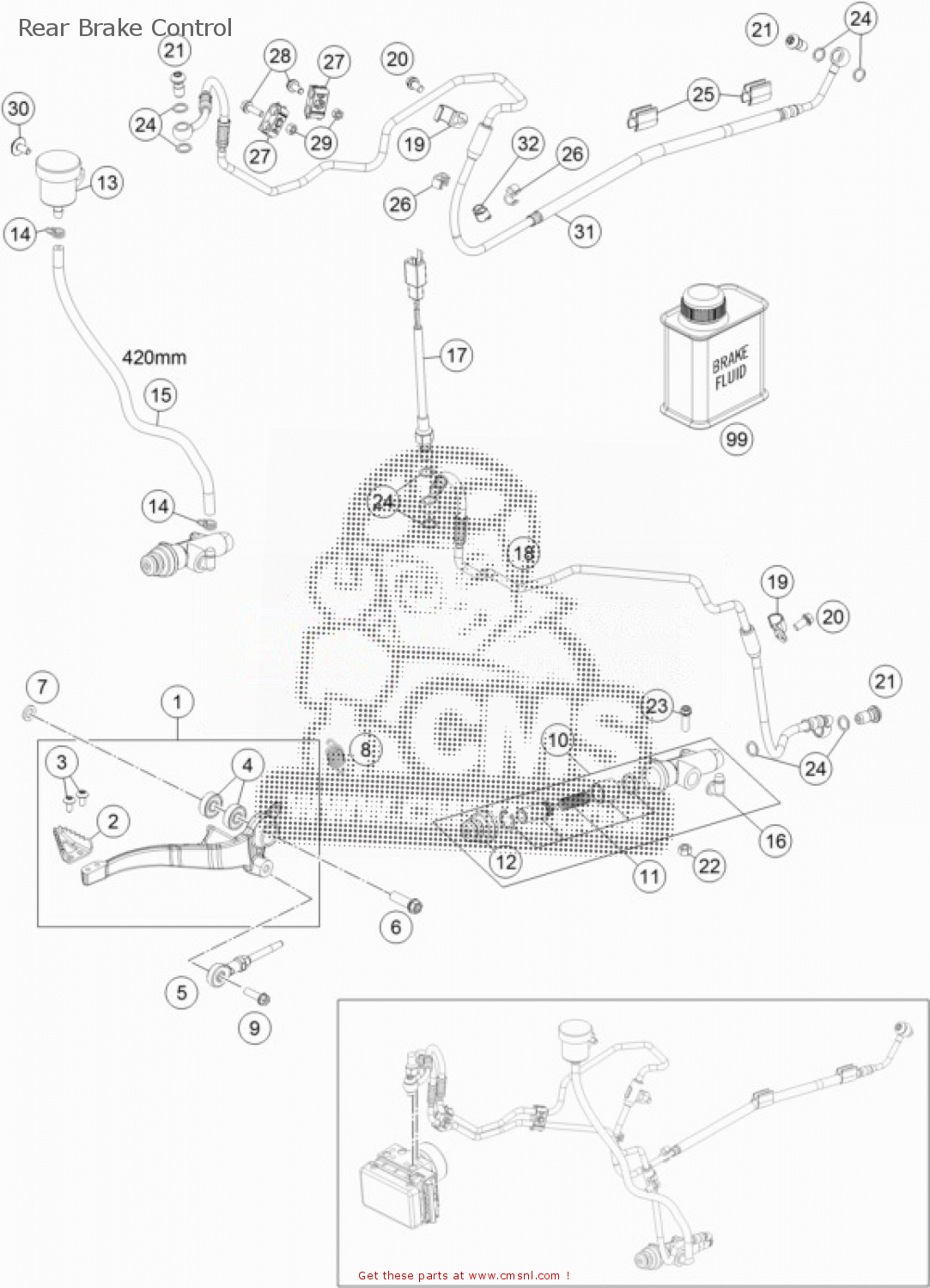 Ktm 690 Rear Brake Rotor KTM 690 SMC R Europe 2019 Rear Brake Control - buy original Rear Brake ...
