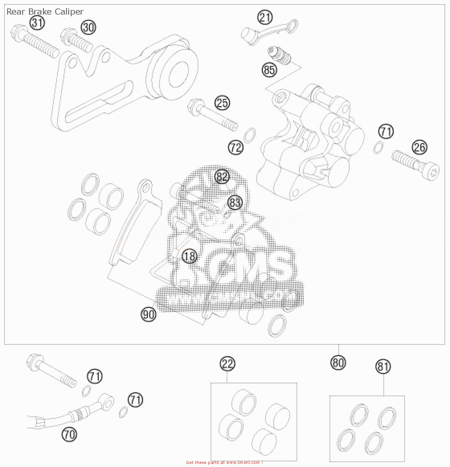 Ktm 85 Rear Brake Spring KTM 85 XC USA 2008 Rear Brake Caliper - buy original Rear Brake Caliper ...