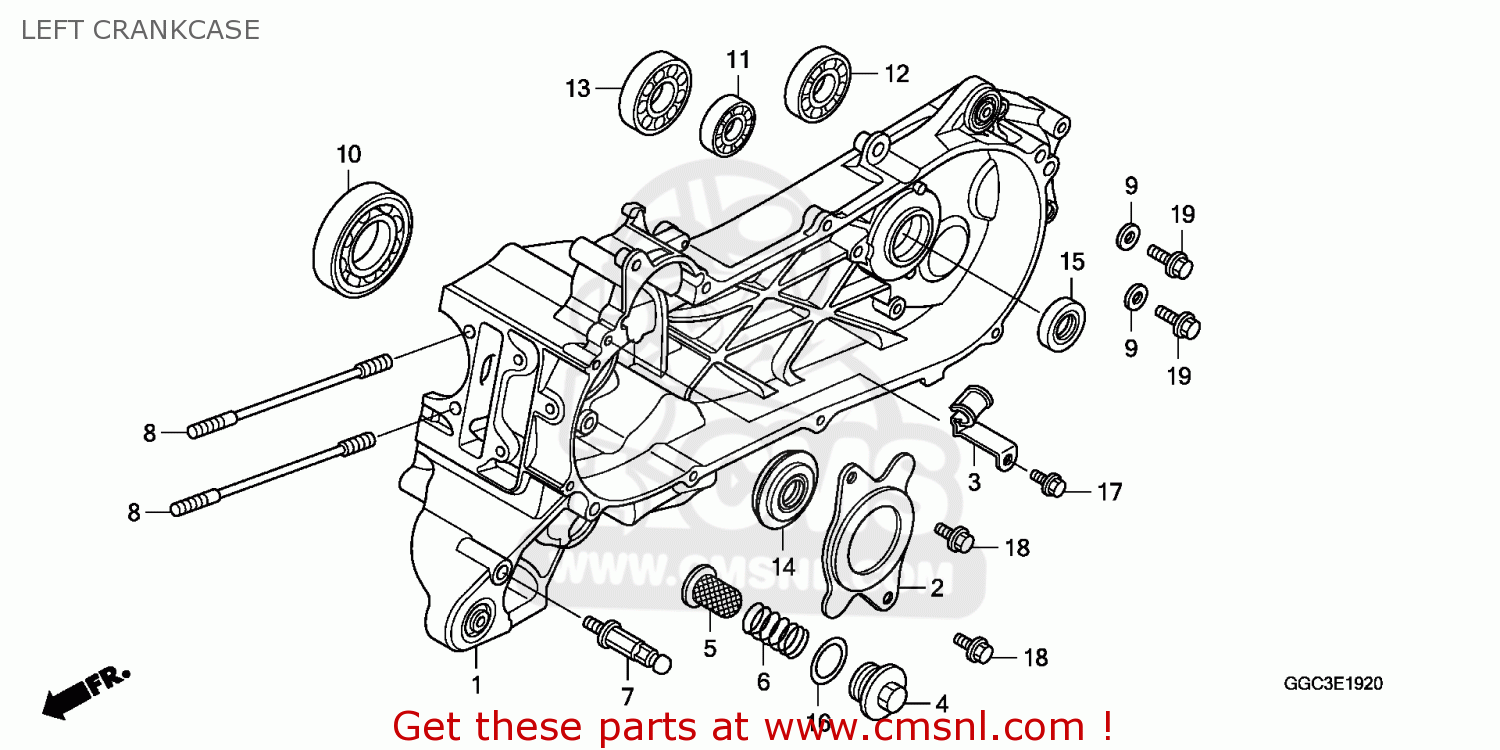 CRANK CASE COMP,L for SCR1104WH 2010 (A) KOREA order at CMSNL