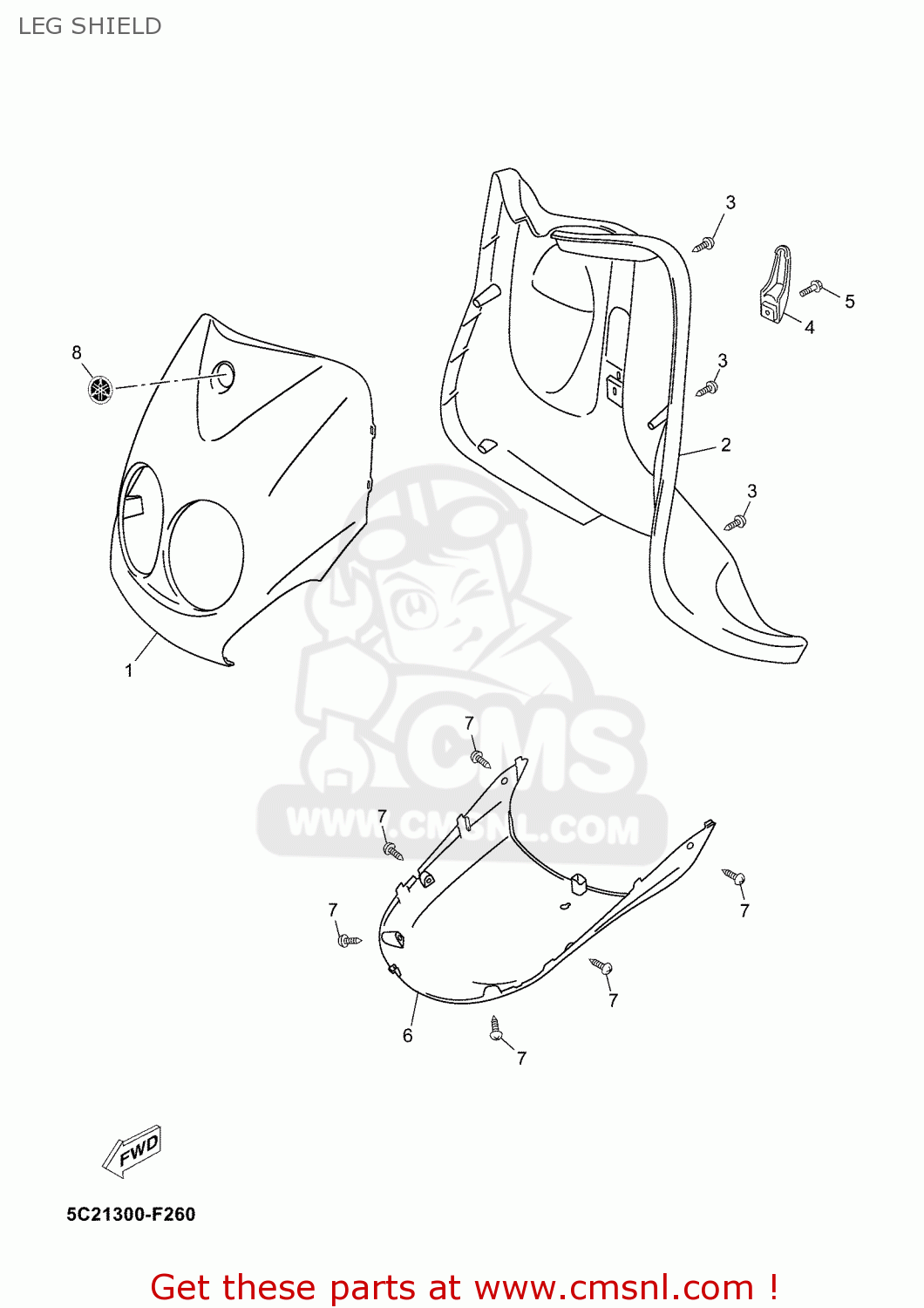 5C2F838500: Cover, Lower Yamaha - buy the 5C2-F8385-00 at CMSNL