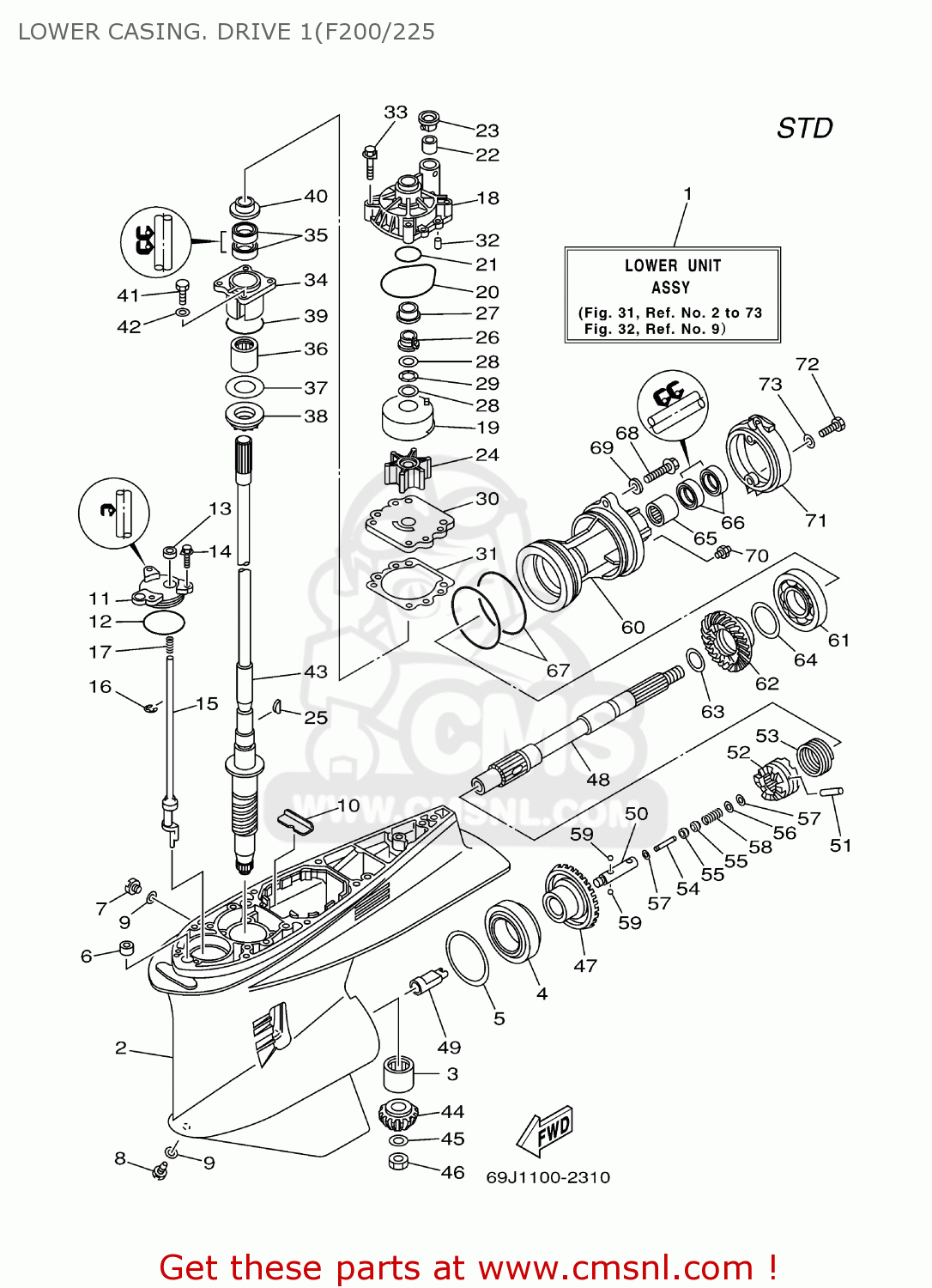 69J4550100 Drive Shaft Comp. Yamaha buy the 69J4550100 at CMSNL