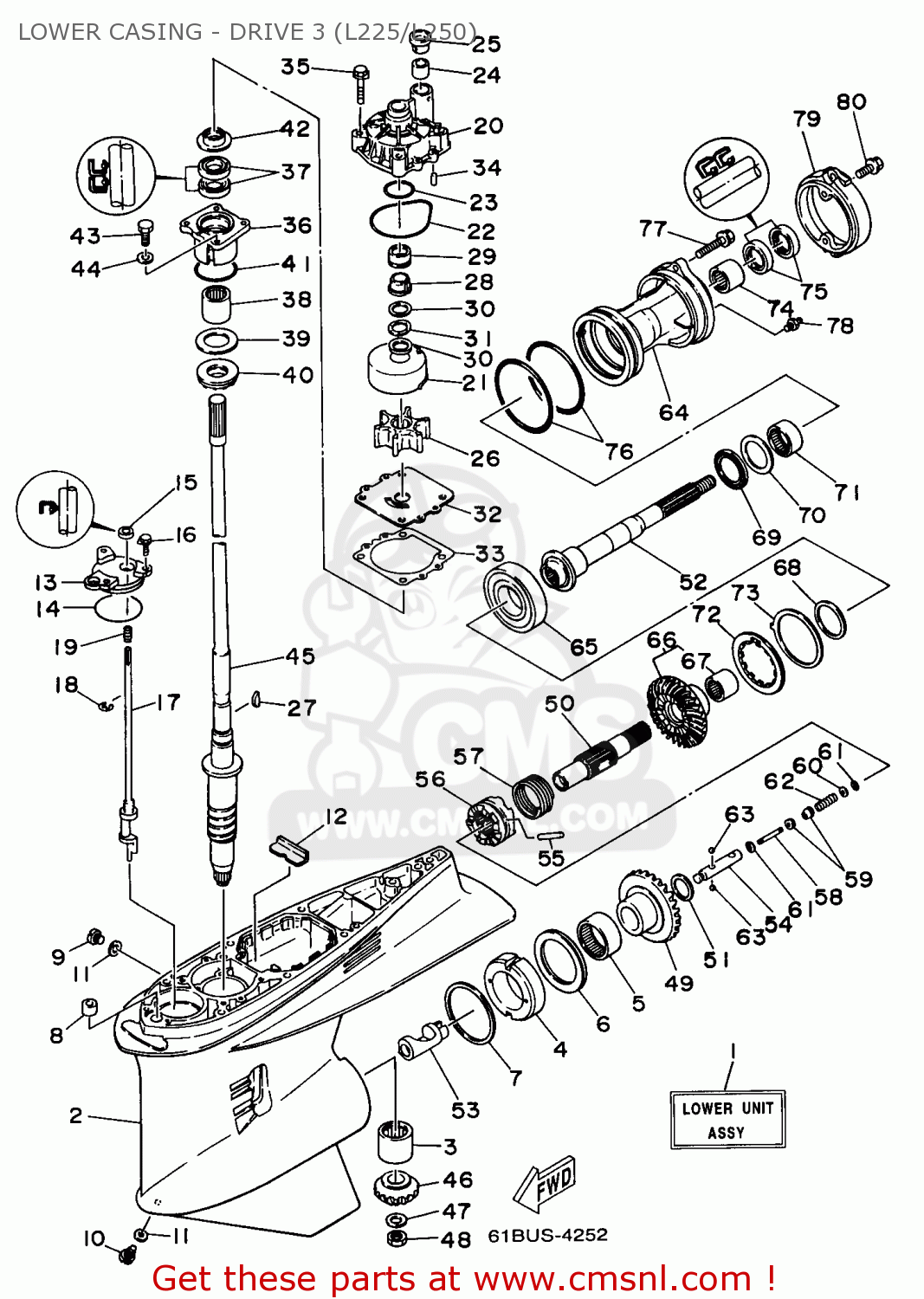 65K45300308D Lower Unit Assy Yamaha buy the 65K45300308D at CMSNL