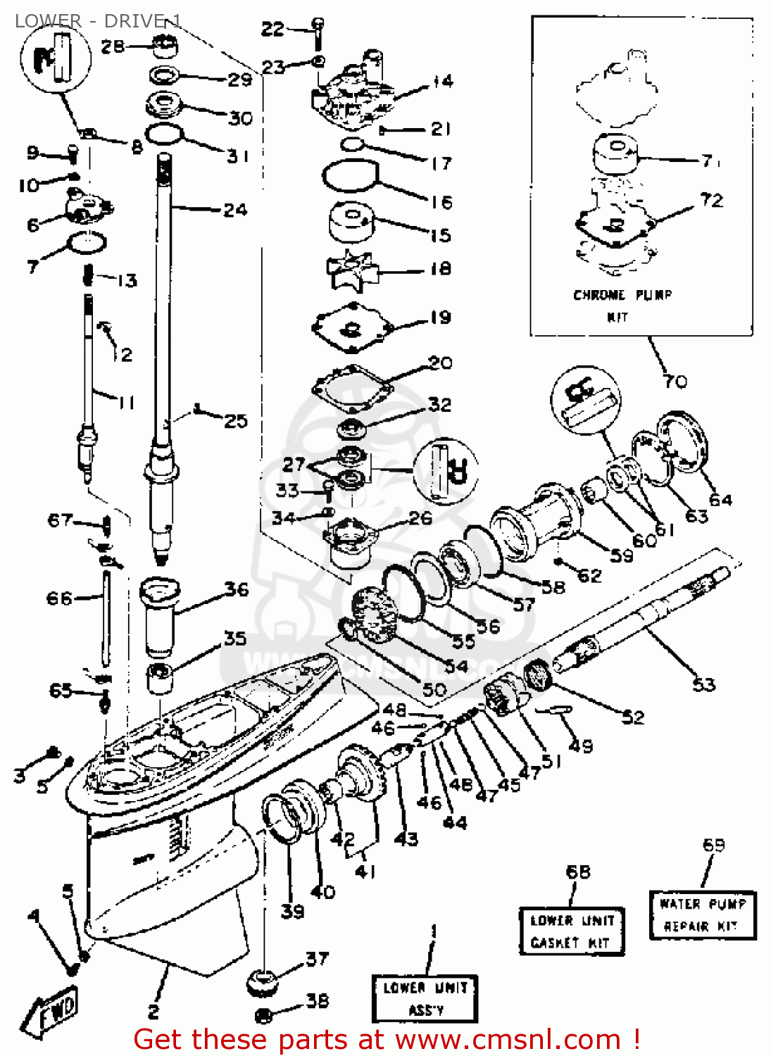 6E5W000121 Lower Unit Gasket Kit Yamaha buy the 6E5W00012100 at CMSNL