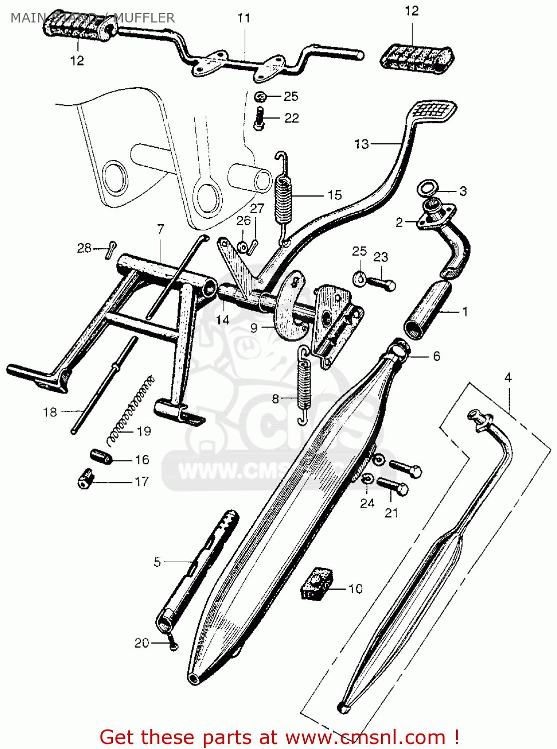 MUFFLER COMP for C100 GENERAL EXPORT order at CMSNL