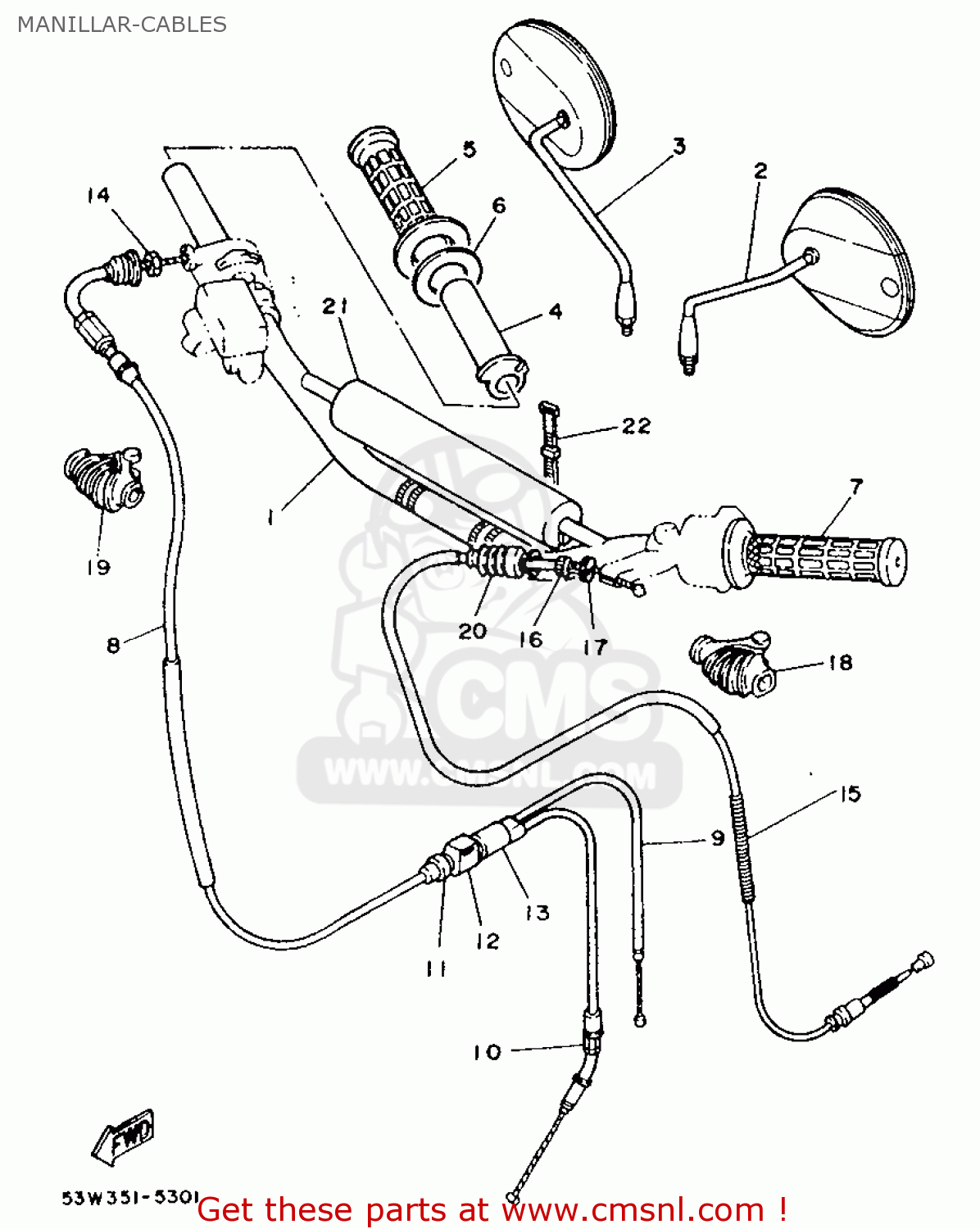 3JXF633500: Cable, Clutch Yamaha - buy the 3JX-F6335-00 at CMSNL