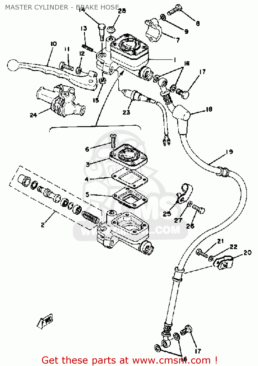 1U42585002: Master Cylinder Assy Yamaha - buy the 1U4-25850-02-00 at CMSNL