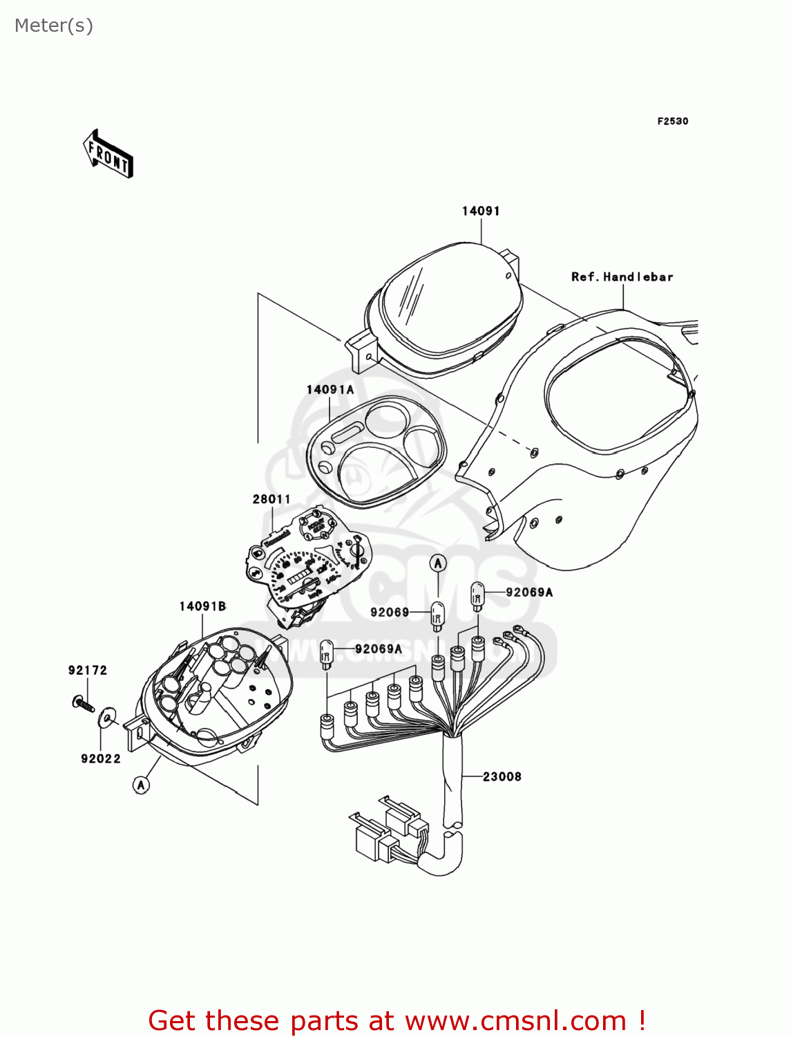 Kawasaki COVER,METER HOUSING 140911467 Kawasaki COVER,METER HOUSING 140911467