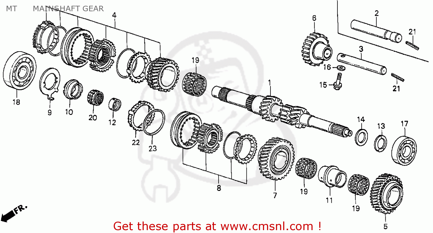 23261PF5010: Shaft,rvs Gear Honda - buy the 23261-PF5-010 at CMSNL