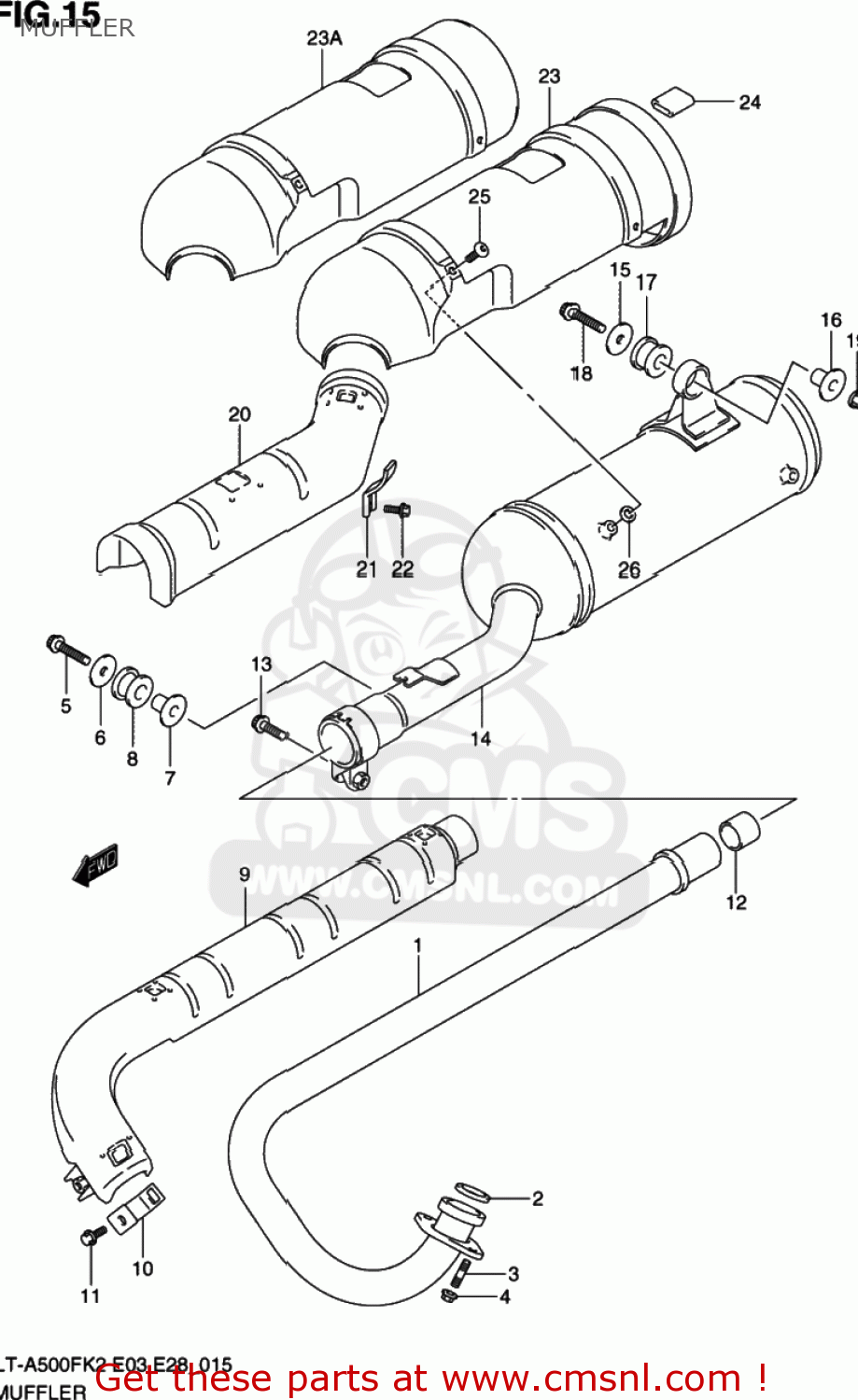 1418003G00: Cover,exhaust Pipe Fr Suzuki - buy the 14180-03G00 at CMSNL