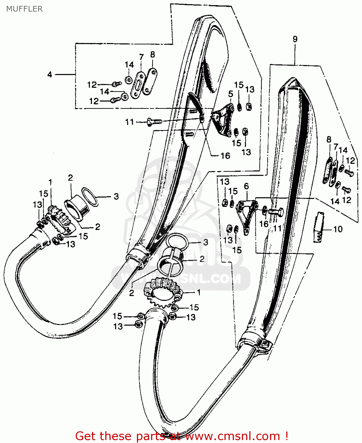 Honda sl350 deals exhaust