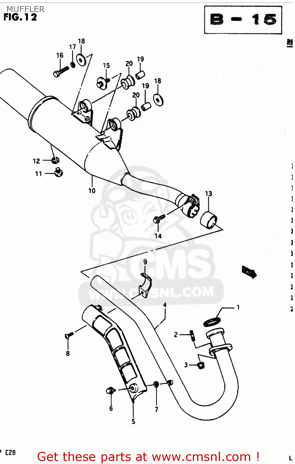 PIPE,EXHAUST for LT230E QUAD RUNNER 1993 (P) USA (E03) QUADRUNNER QUAD