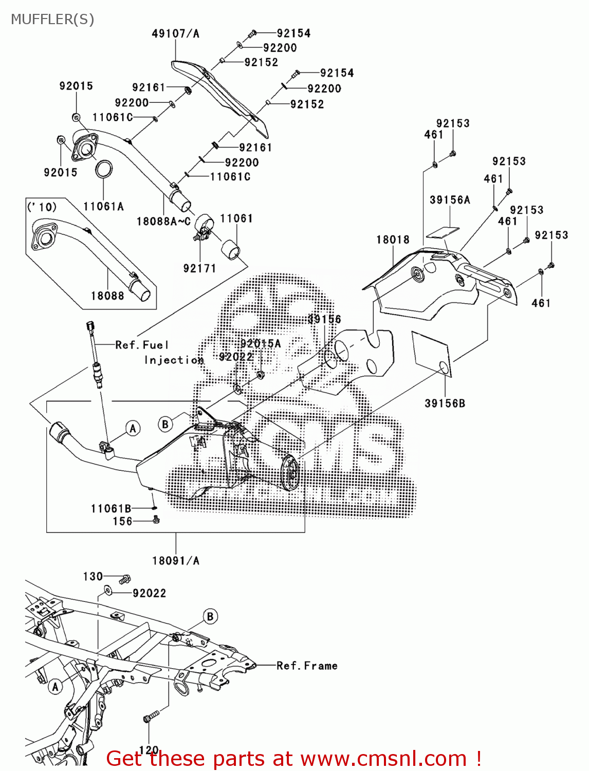Kawasaki BODY-COMP-MUFFLER 180910709 Kawasaki BODY-COMP-MUFFLER 180910709