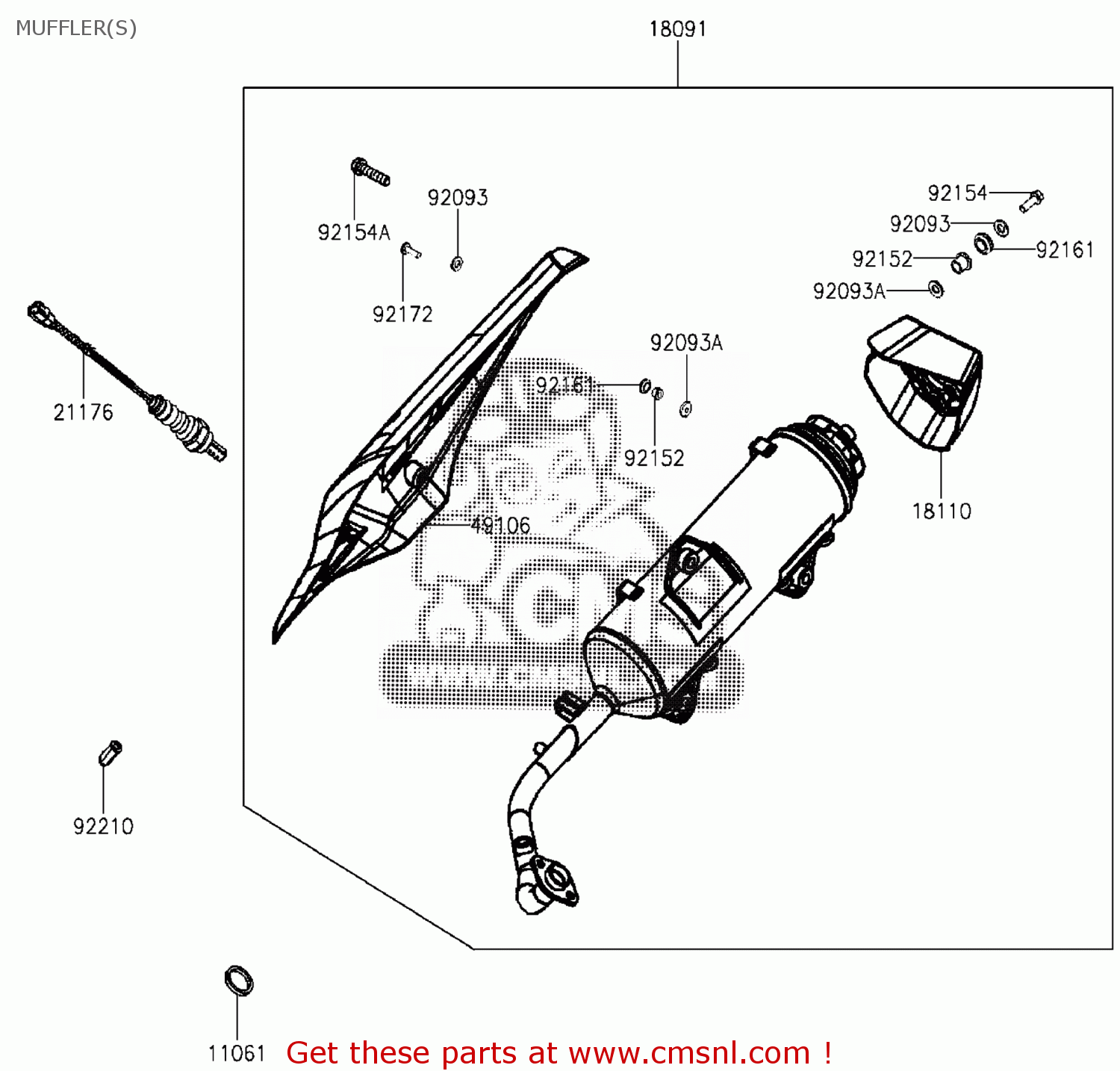Kawasaki BODY-COMP-MUFFLER,M.M 18091Y003967 Kawasaki BODY-COMP-MUFFLER,M.M 18091Y003967