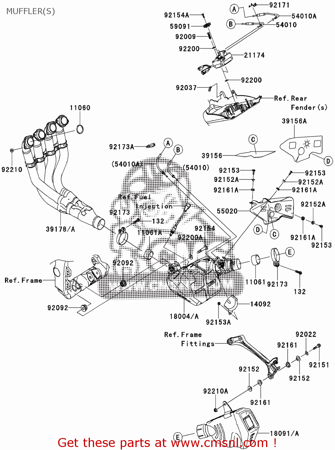 Kawasaki BODY-COMP-MUFFLER 180910699 Kawasaki BODY-COMP-MUFFLER 180910699