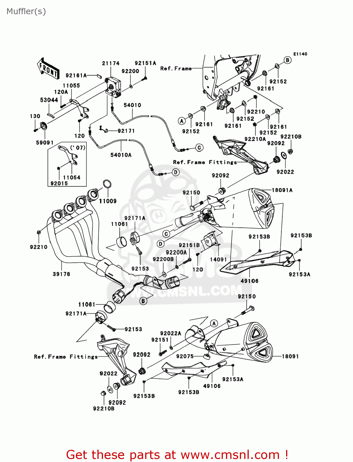 110550341: Bracket,motor Kawasaki - buy the 11055-0341 at CMSNL