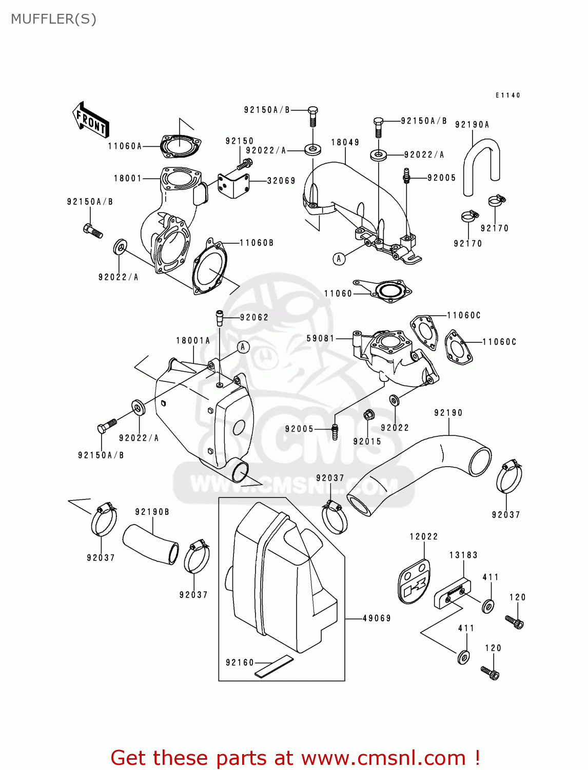 490693704 Mufflerassy Kawasaki buy the 490693704 at CMSNL