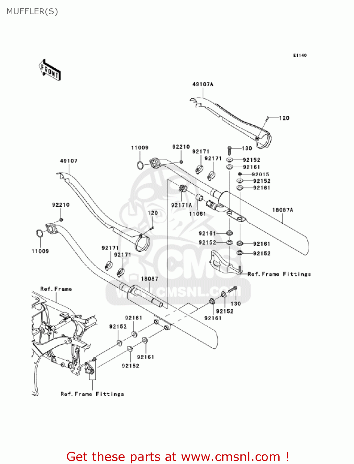 COVER-EXHAUST PIPE for VN900BEFA VULCAN 900 CLASSIC 2014 USA - order at ...