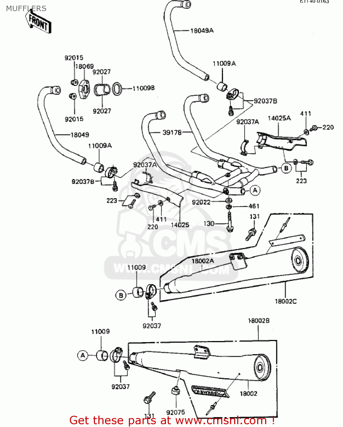 180021495: Muffler Body,complete,rh Kawasaki - buy the 18002-1495 at CMSNL