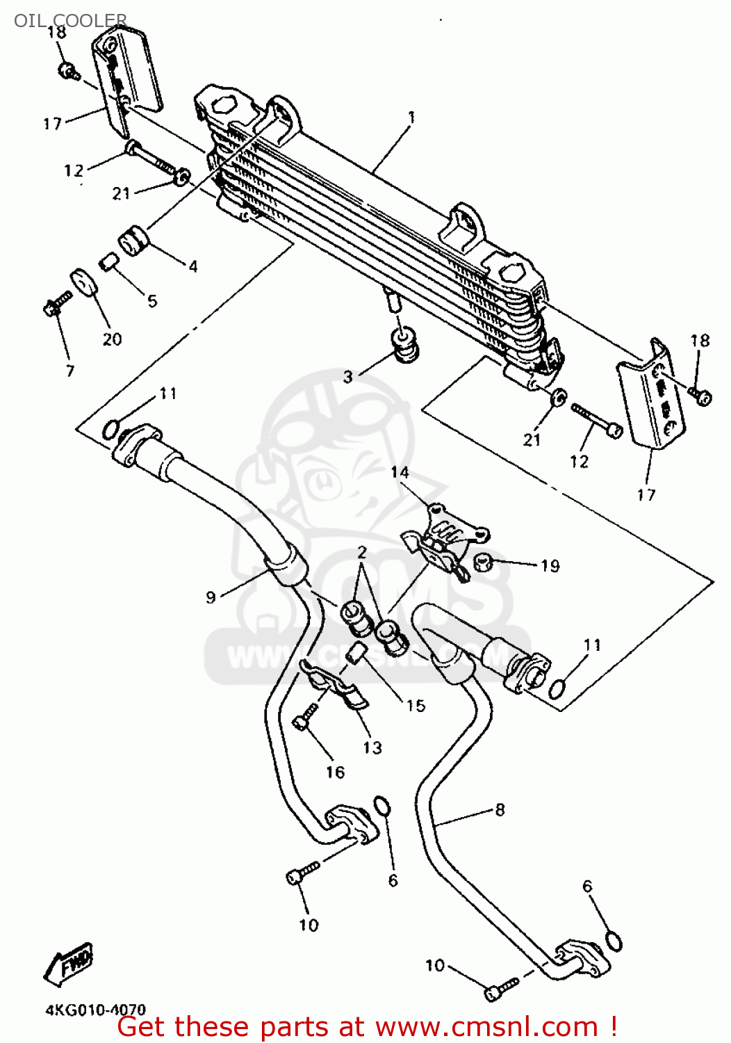 4KG1347010: Oil Cooler Assy Yamaha - buy the 4KG-13470-10 at CMSNL