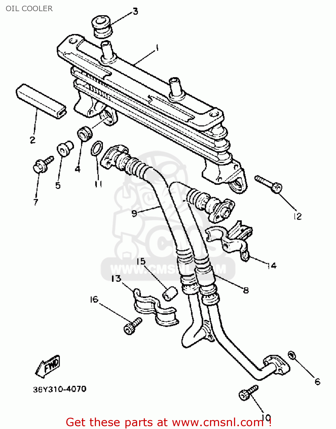 36Y1347001 Oil Cooler Assy Yamaha buy the 36Y134700100 at CMSNL