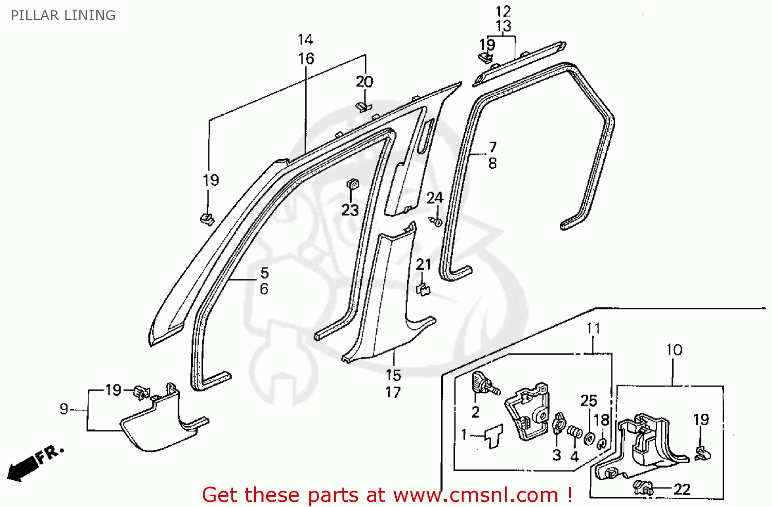 84151SM5A00ZA: Garnish, L. *nh91l* Honda - buy the 84151-SM5-A00ZA at CMSNL