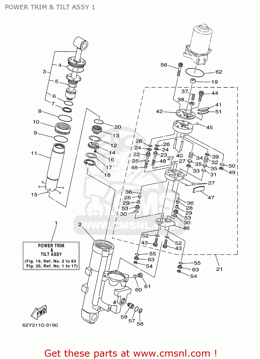 Yamaha CYLINDER, TILT SUB ASSY 62Y4380K01