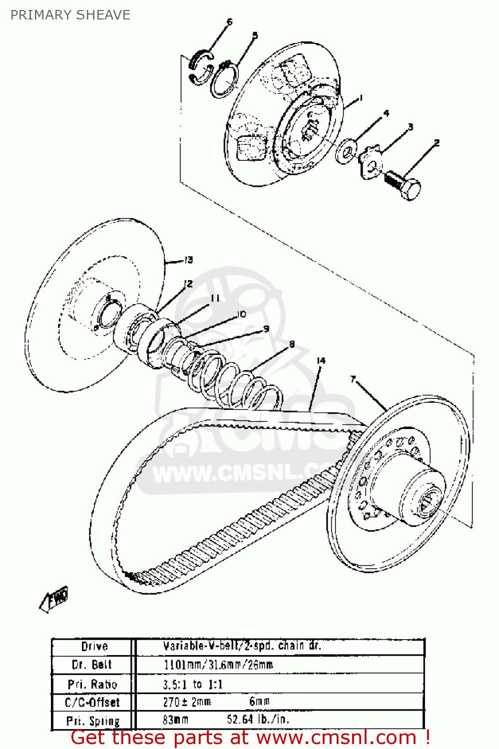 8101762000 Pri Slidg Sheave Yamaha buy the 8101762000 at CMSNL