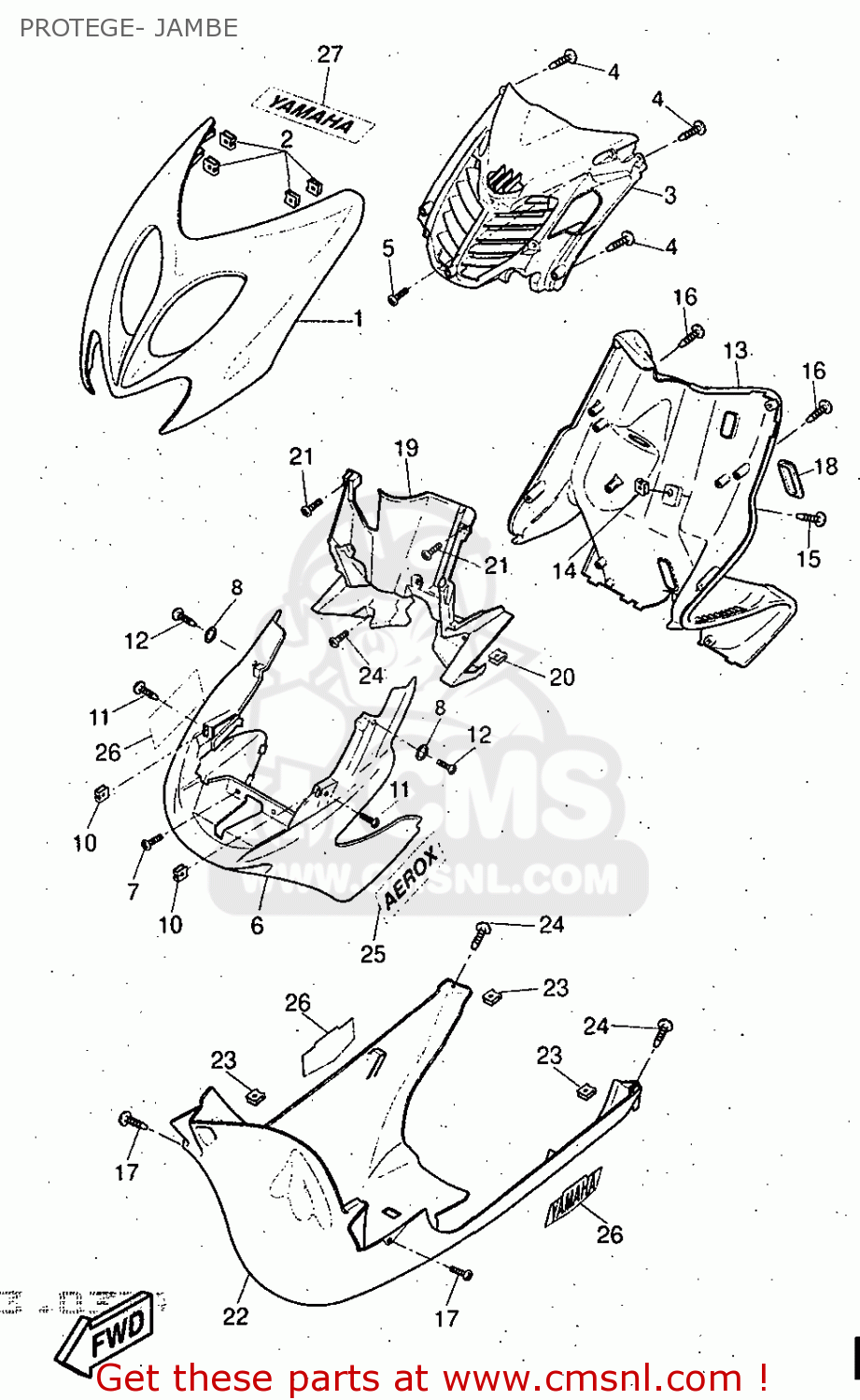 5BRF838520: Cover, Lower Yamaha - buy the 5BR-F8385-20-00 at CMSNL