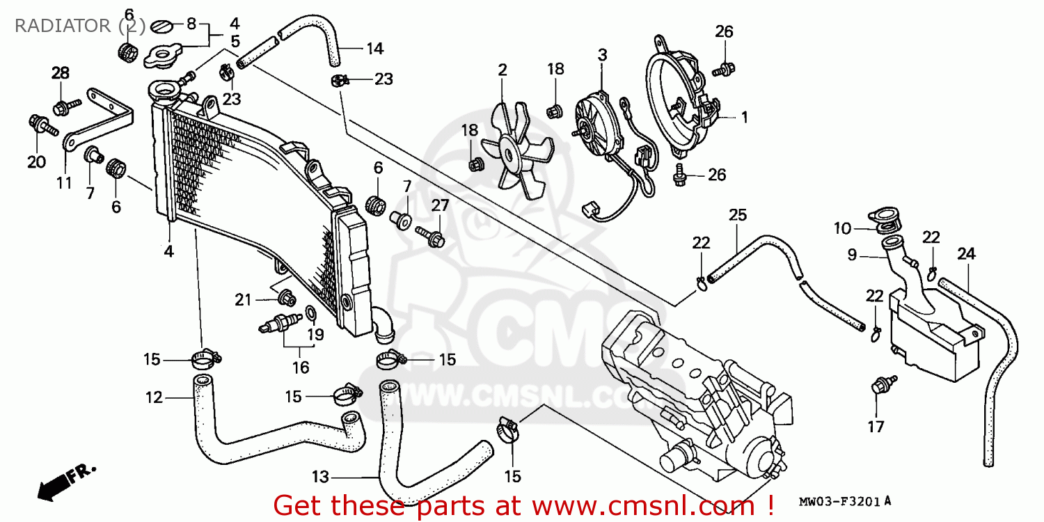 19040MAS003: Radiator Set Honda - buy the 19040-MAS-003 at CMSNL