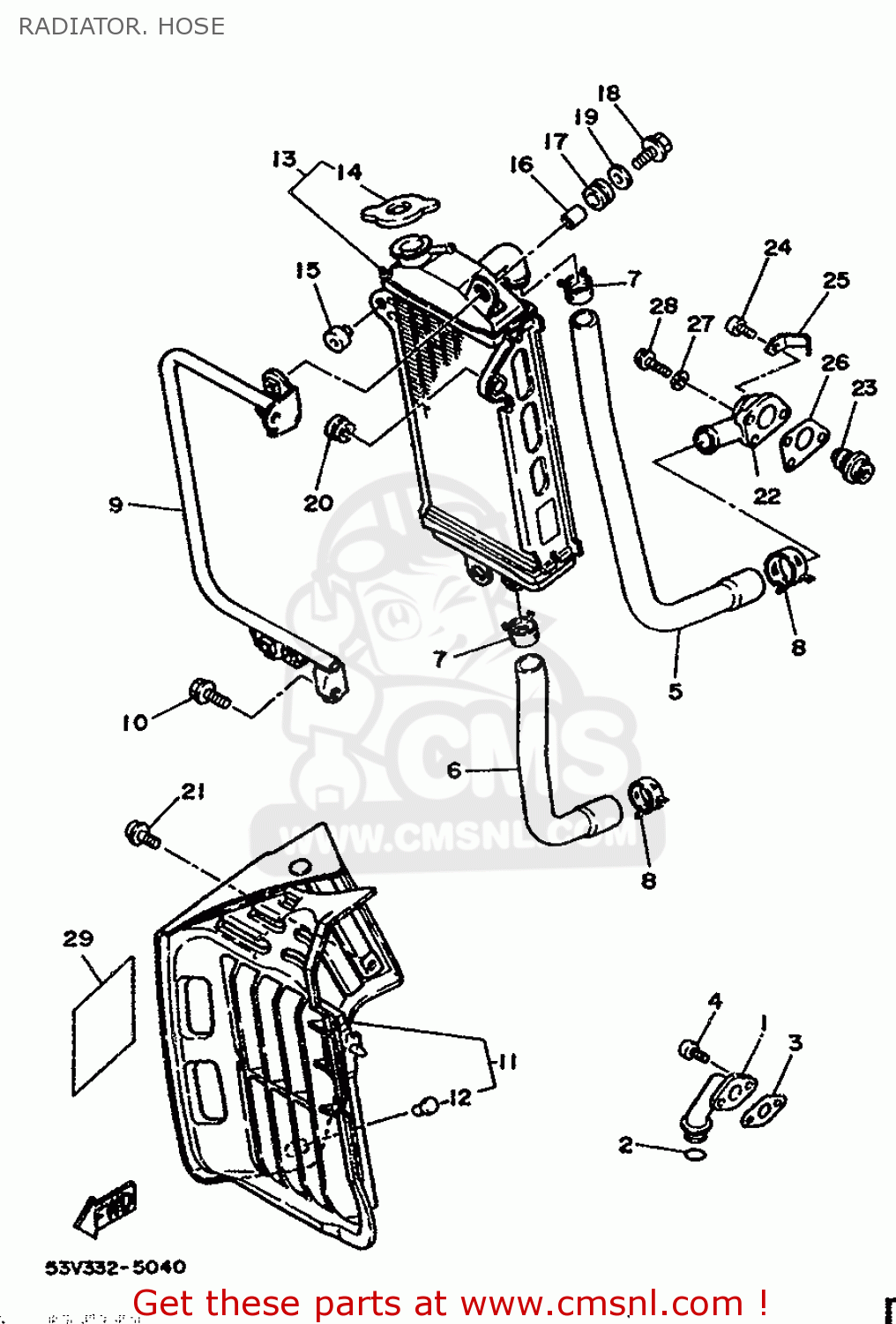 CAP, RADIATOR for DT125 1987 2AJ SPAIN 272AJ-352S1 - order at CMSNL