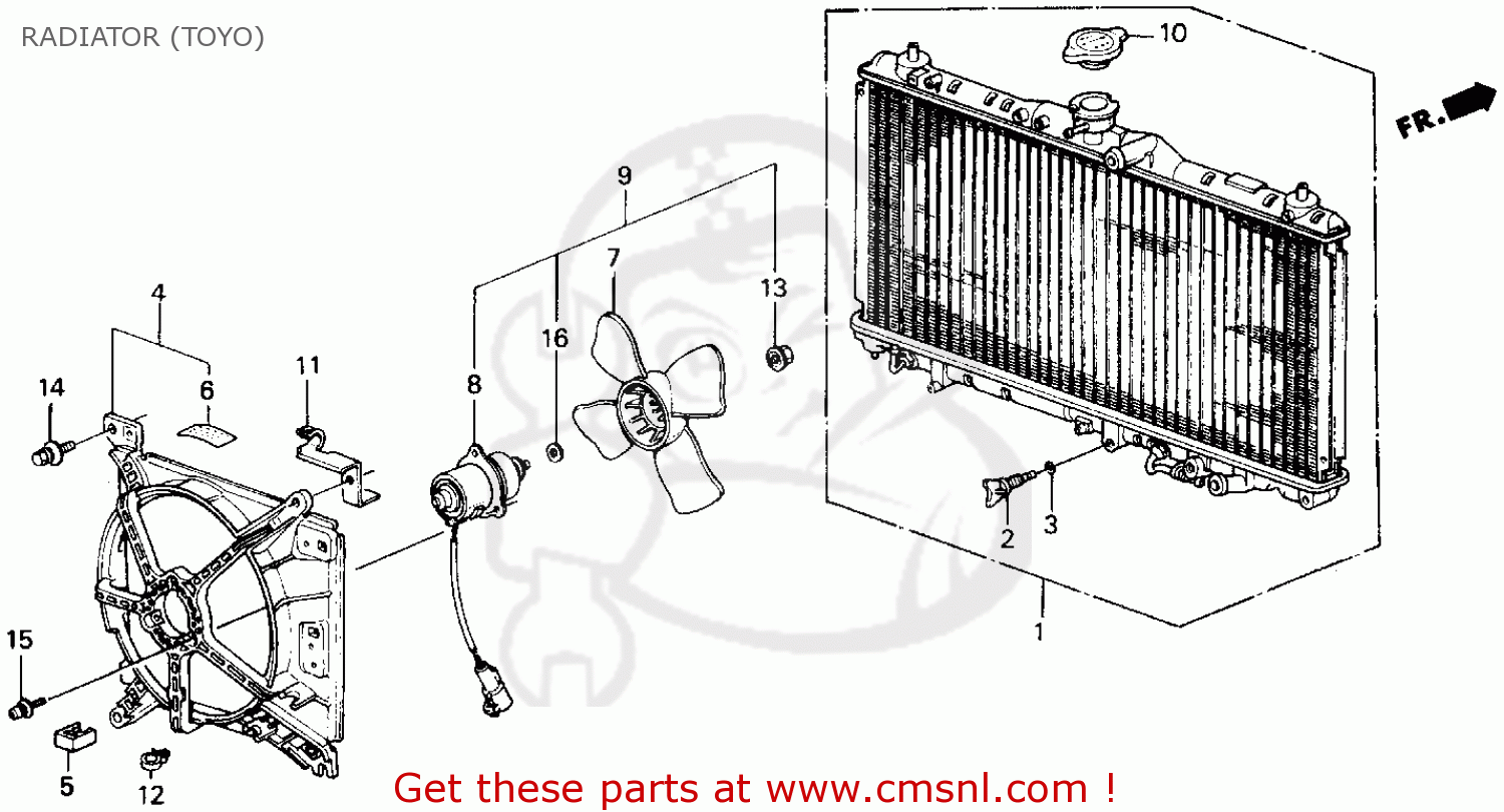 19030PR4A02: Motor,cooling Fan Honda - buy the 19030-PR4-A02 at CMSNL