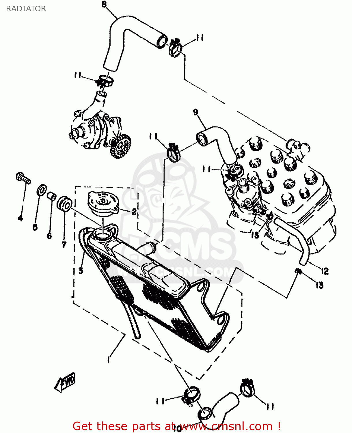 3831246200 Cap,radiator Yamaha buy the 3831246200 at CMSNL