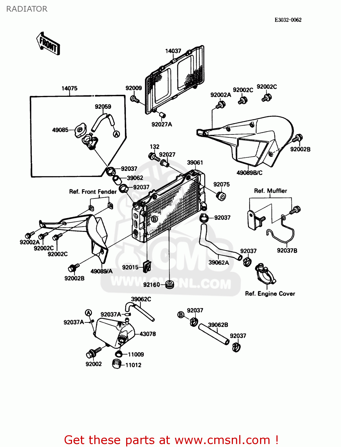 4908910766F Shroudengine,rh,p.wh Kawasaki buy the 4908910766F at CMSNL