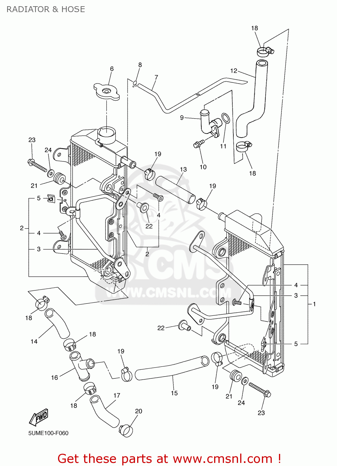 5UM1240AE0 Radiator Assy Yamaha buy the 5UM1240AE0 at CMSNL