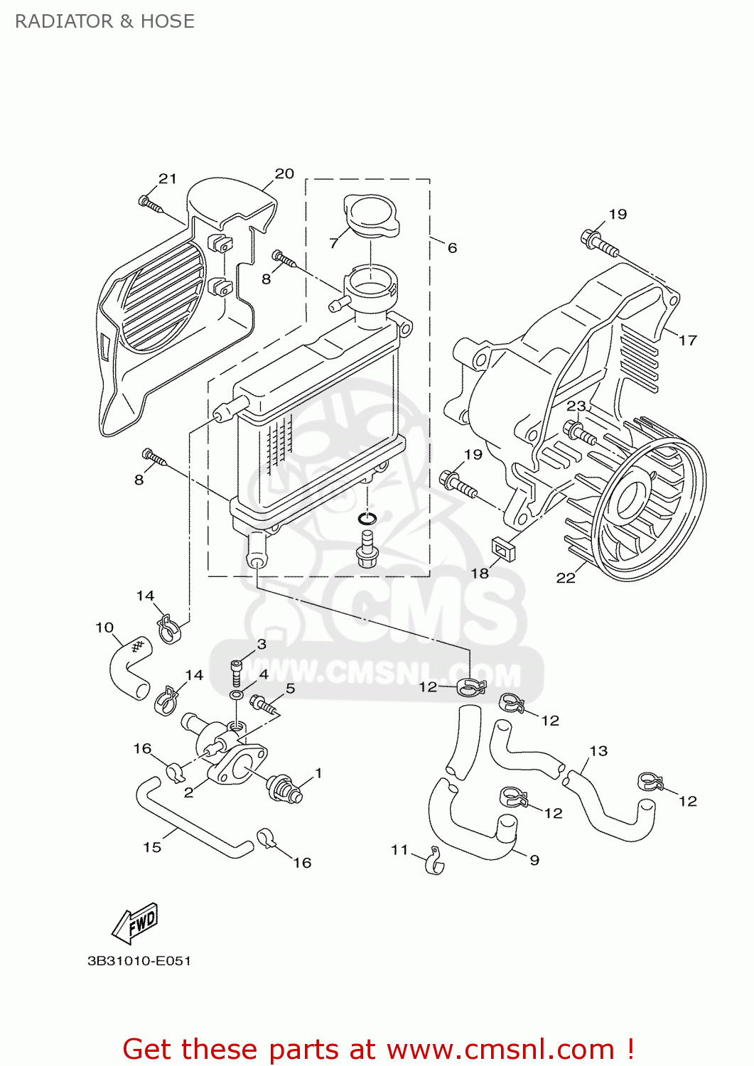 5STE259000 Cap, Radiator Yamaha buy the 5STE259000 at CMSNL
