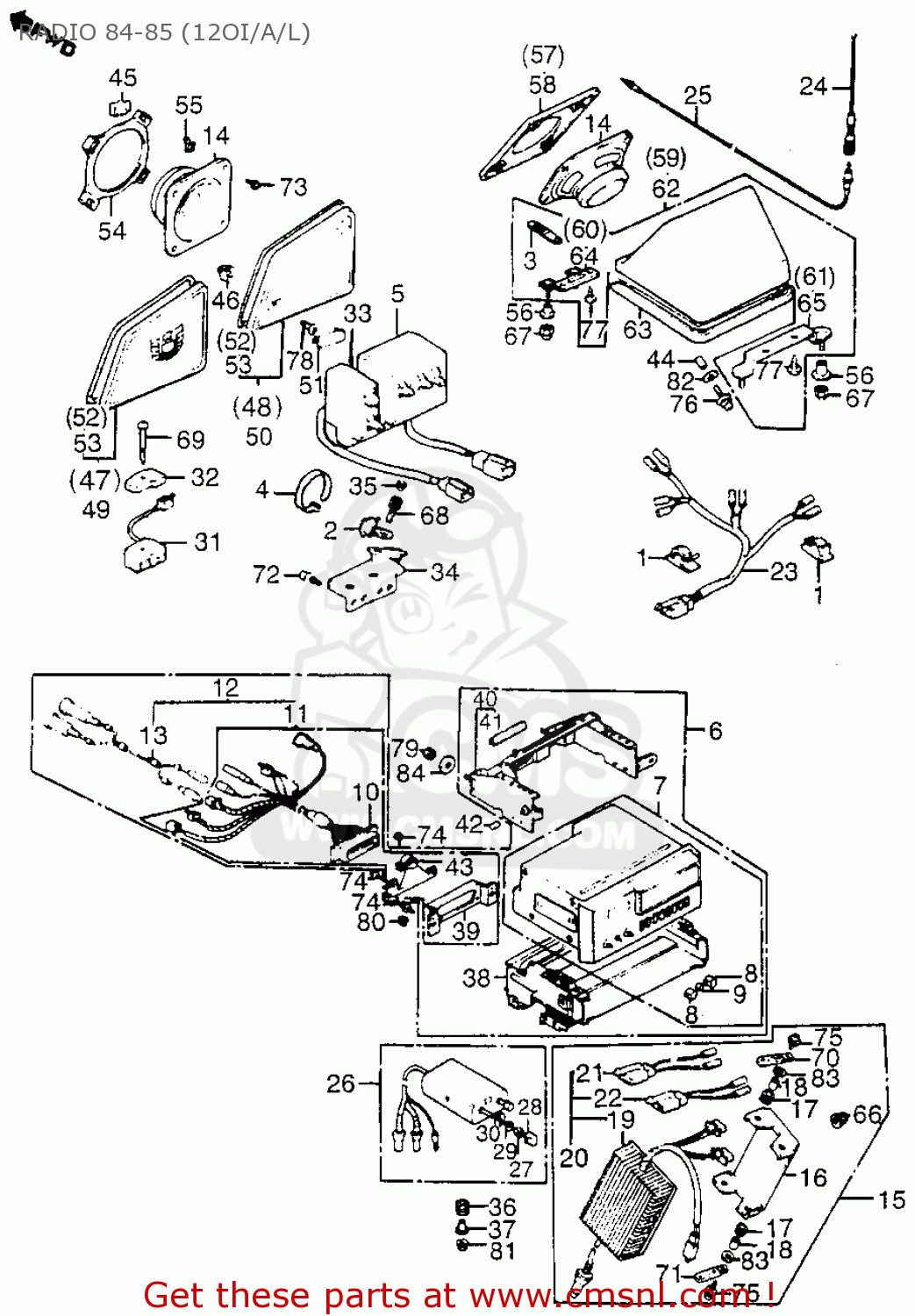 GRILLE L SPEAKER for GL1200SEI GOLDWING ASPENCADE 1986 (G) USA