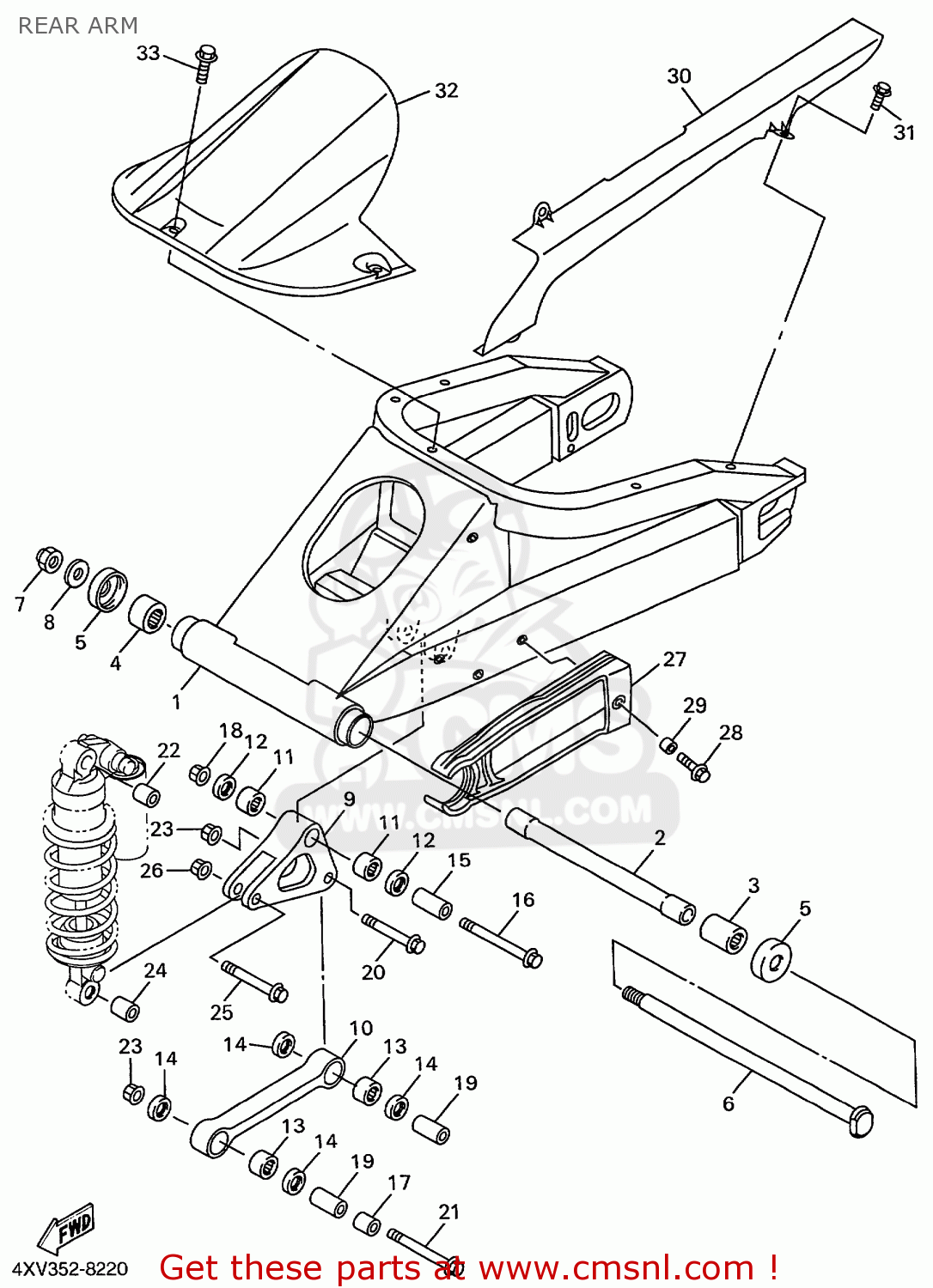 4XV2211000: Rear Arm Comp. Yamaha - buy the 4XV-22110-00 at CMSNL